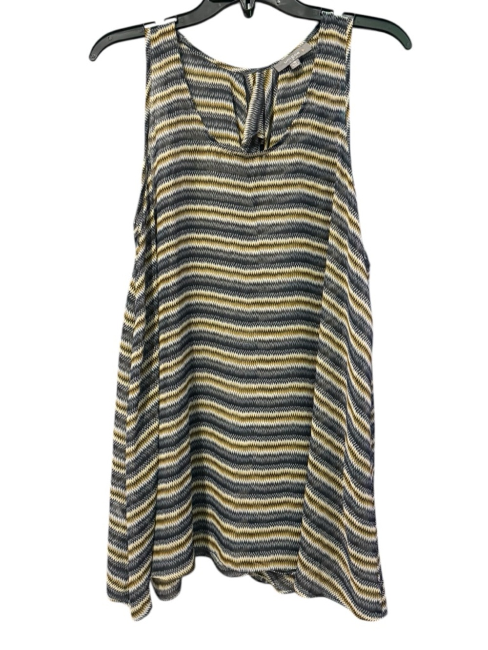 UMGEE Zig Zag Sheer Tunic Tank XL 21.5” p2p Gray/Cream EUC - Picture 2 of 12